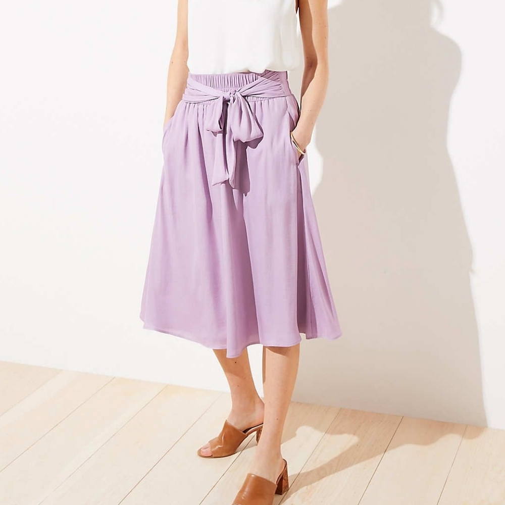 Loft lavender midi skirt